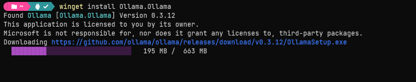 Windows Terminal running winget